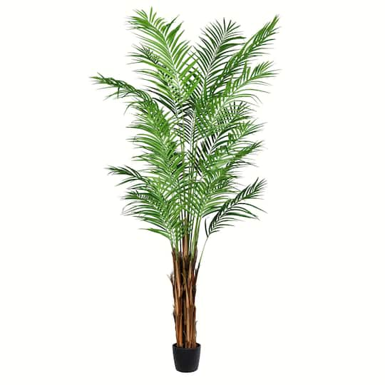 TB190770 7 ft. Artificial Potted Giant Areca Palm Tree with 739 Leaves, Green